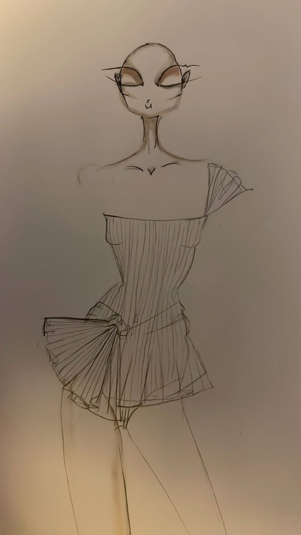 Croquis — peplum and drape