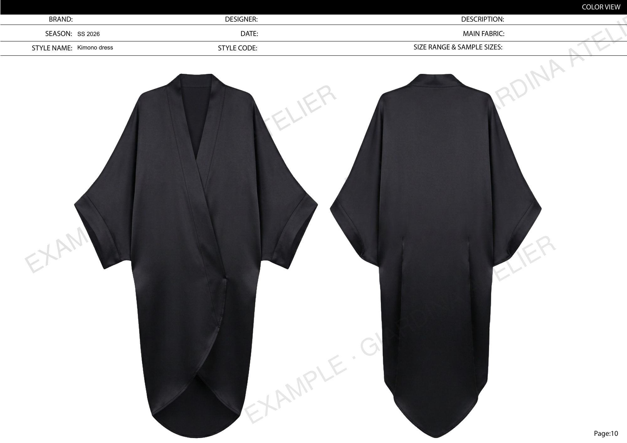 Page 10: colour view of the Silk Kimono