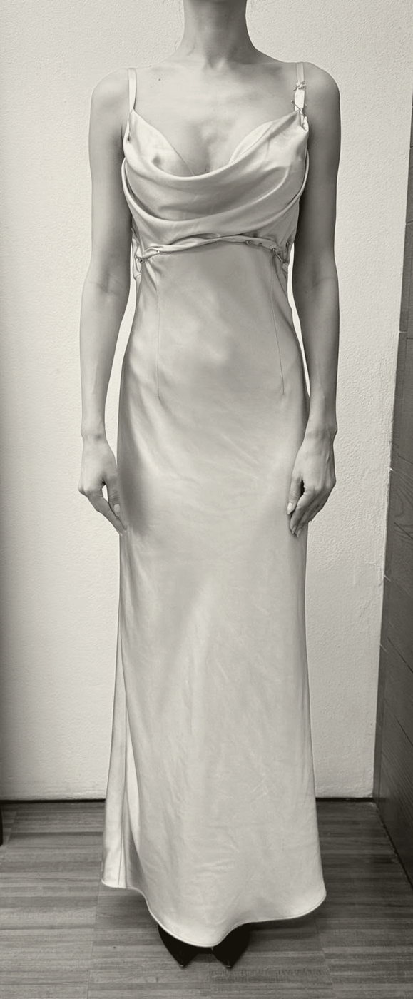 The finished bias slip gown
